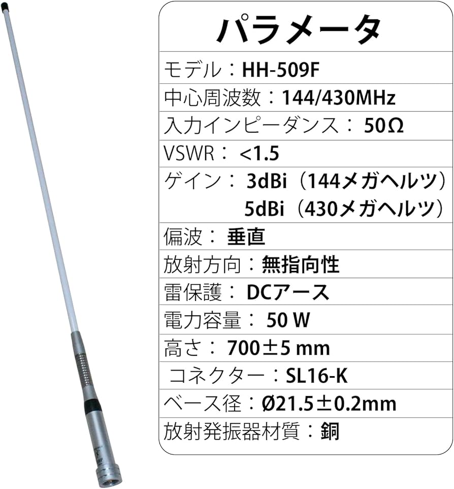 高性能アンプ内蔵】ダイヤモンド 超ワイドバンド受信用アンテナ D