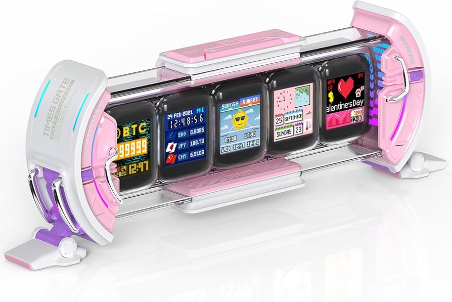 Divoom Times Gate ピンク デジタル 置き時計 ピクセルアート Amazon