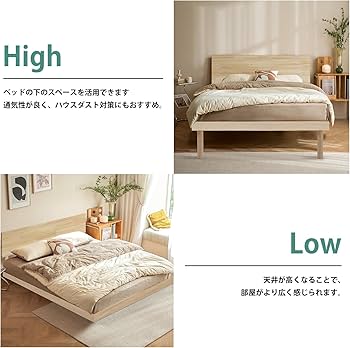 Amazon｜[SuperKois] ベッド ベッドフレーム シングル 宮棚 2口