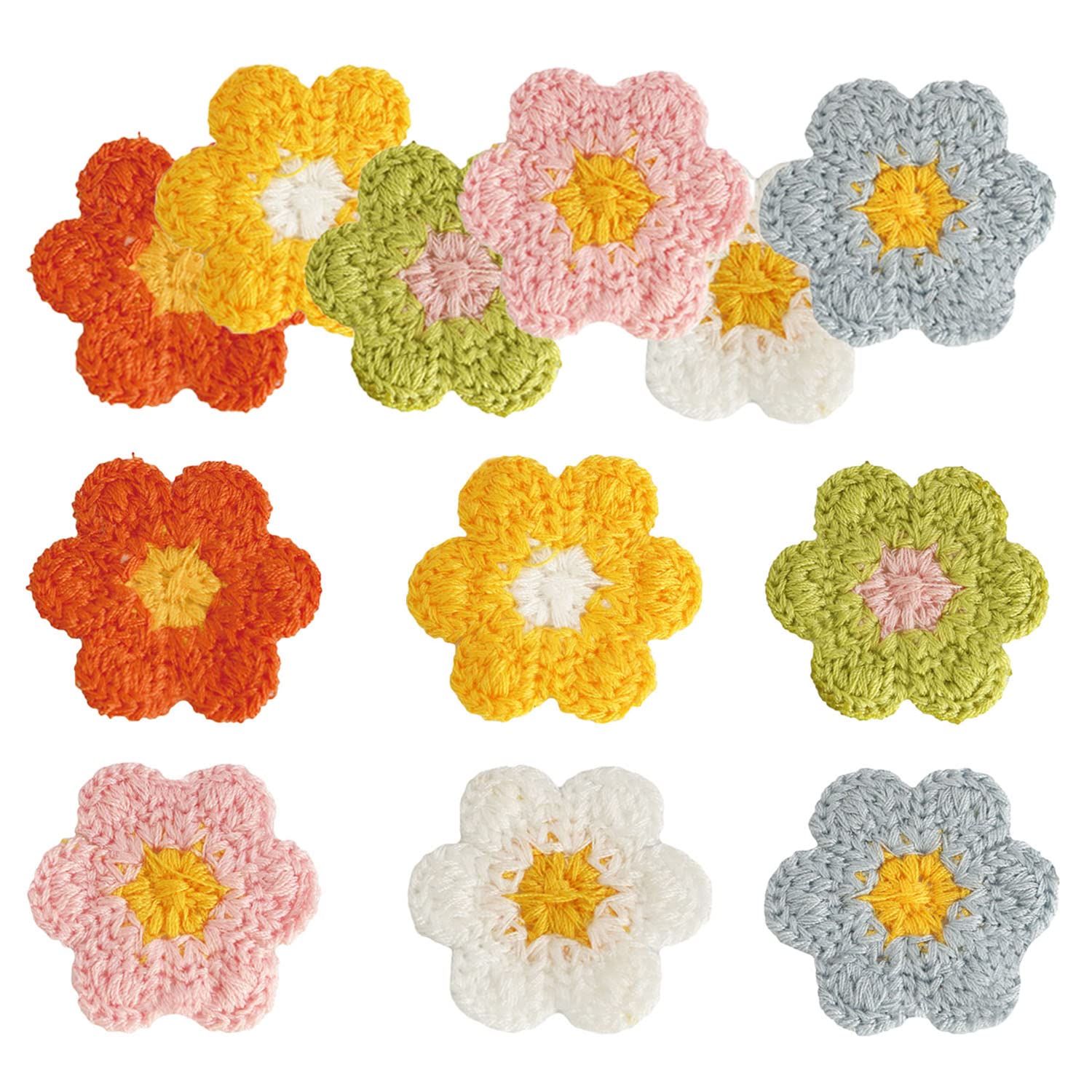 Amazon.co.jp: かぎ針編みフラワーアップリケ yyangz 60個