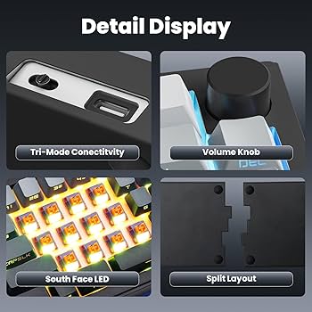 Amazon.com: ZORNHER ST68 Ergonomic Split Keyboard,65% Wireless