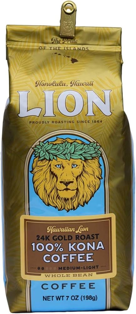 Amazon.com : Lion Coffee 24K Gold Roast 100% Kona Ground Coffee