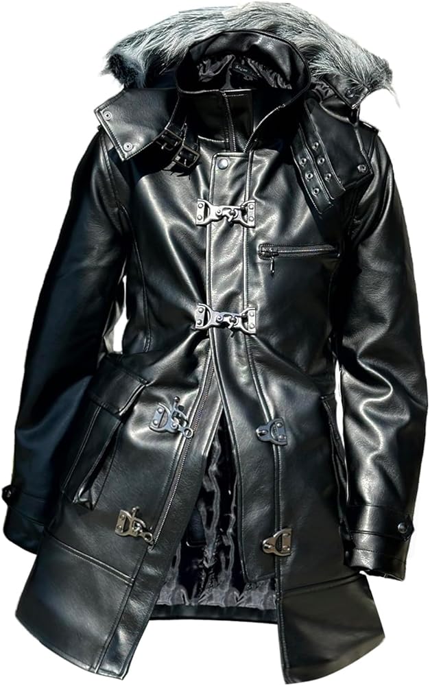 Amazon | [SaganStyle] ファイヤーマンコート 【黒,M】メンズ PUレザー