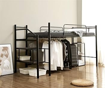 Amazon｜【メッシュ床板】ロフトベッド パイプベッド シングル 耐荷重