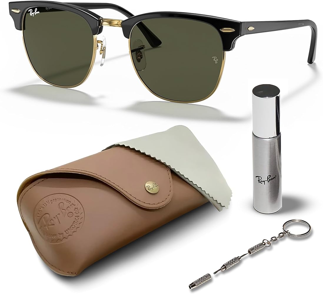 Amazon.com: Ray-Ban RB3016F CLUBMASTER Square Shaped Non-Polarized