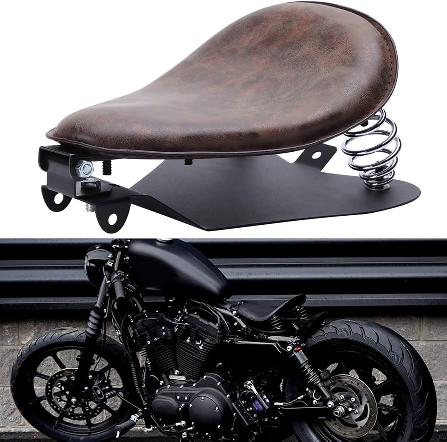 Amazon | バイクシート ソロシート 衝撃吸収 合革 スプリング