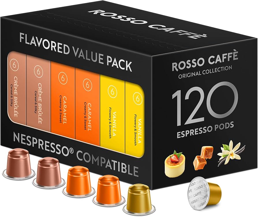 Amazon.com: ROSSO CAFFÈ 120 Espresso Coffee Pods for Nespresso