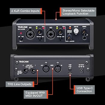 Amazon.com: Tascam US-2x2HR 2 Mic 2IN/2OUT High Resolution