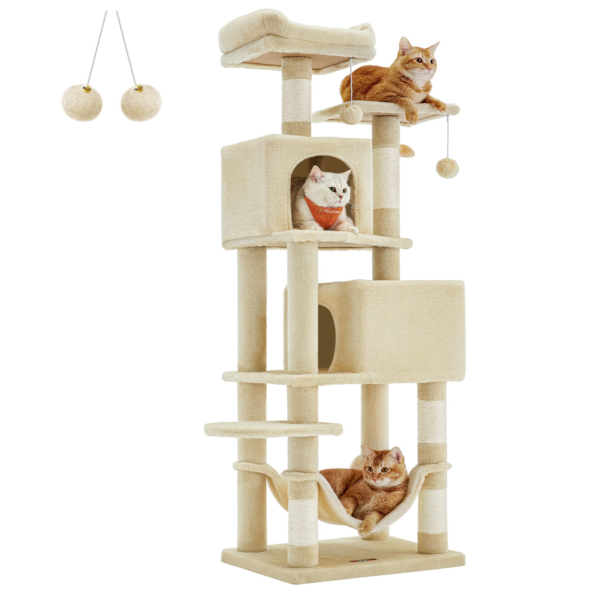 Amazon | FEANDREA キャットタワー 猫タワー スリム 大型猫 多頭飼い