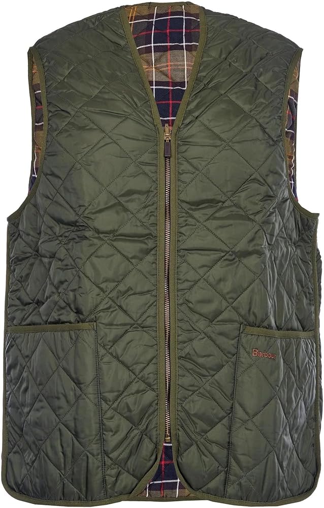 Barbour Mens Waistcoat/Zip-in Liner - Quilted 38 Olive at Amazon