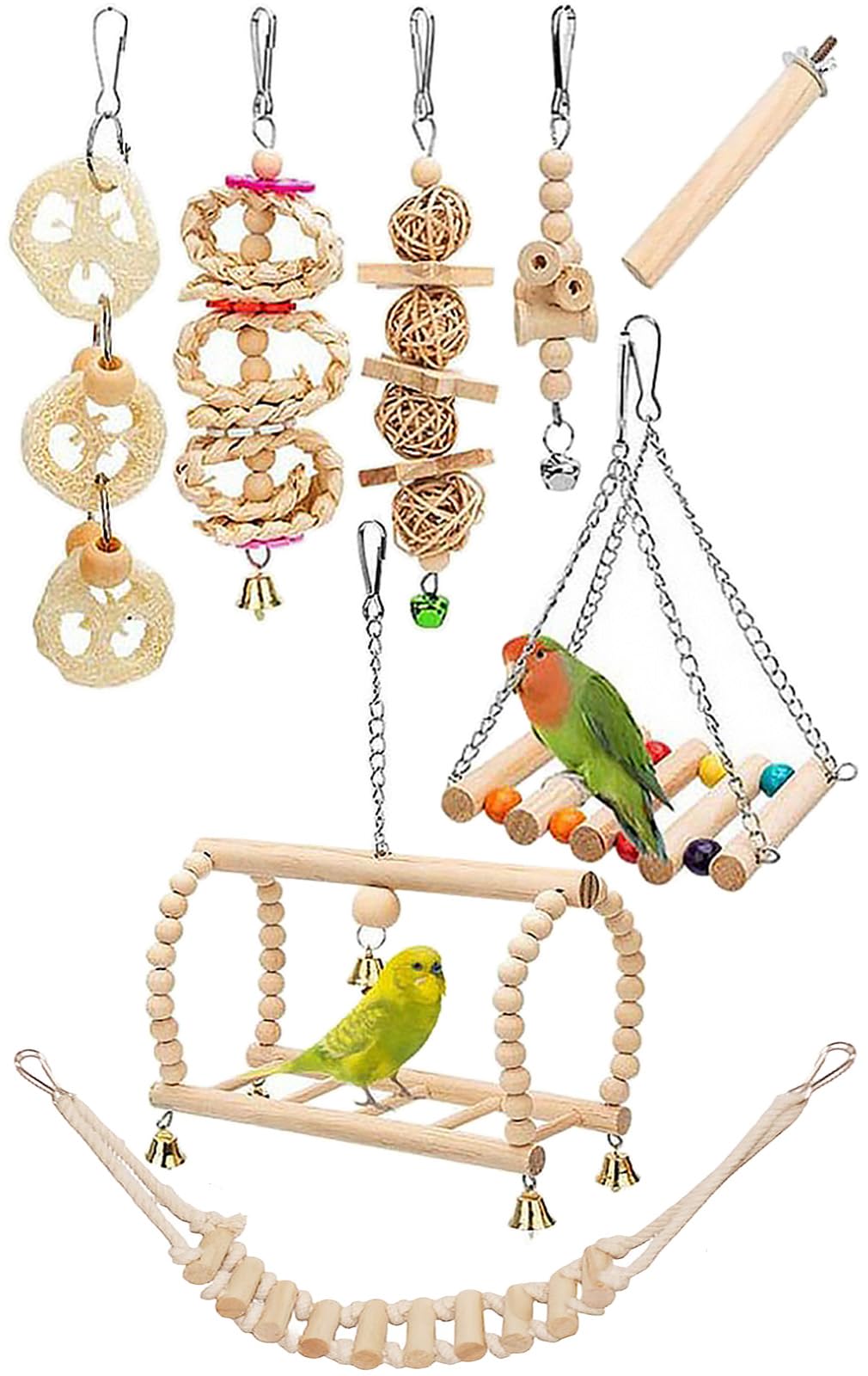 Amazon | UB-Lab. 鳥 おもちゃ 木製 フォージングトイ グッズ セキセイ