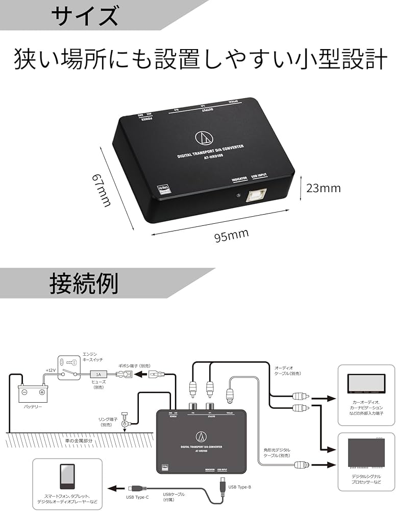 Amazon.co.jp: オーディオテクニカ AT-HRD100 デジタルトランスポートD