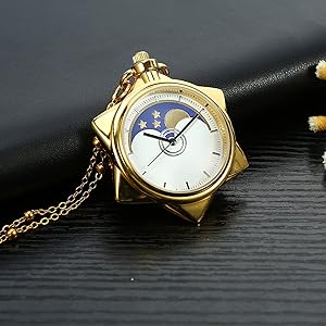 Amazon.com: BOSHIYA Sailor Moon Pocket Watch Gold Rhinestone Star