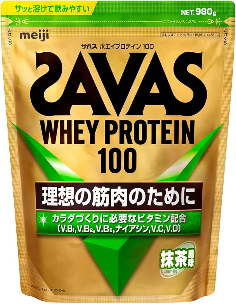 Amazon.co.jp: 明治 ザバス(SAVAS) ホエイプロテイン100 抹茶風味 980g