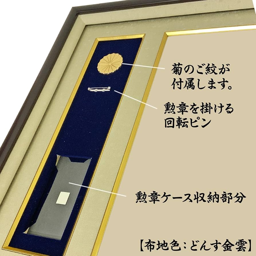 Amazon.co.jp: 勲章ケースも飾れる叙勲額 GT24型 どんす深緑 (単光章