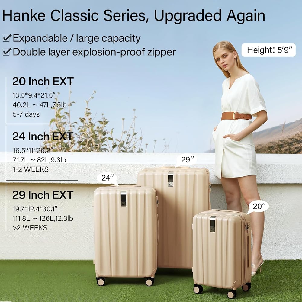 Amazon.com | Hanke 29 Inch Expandable Checked Luggage Lightweight