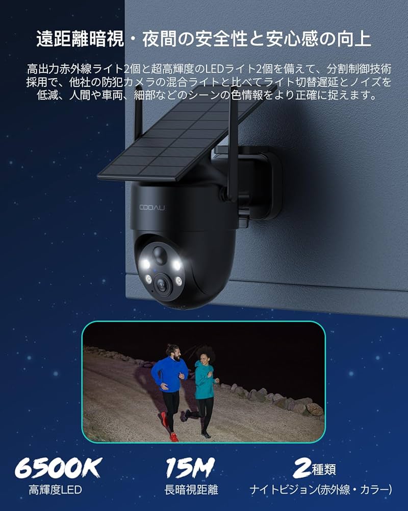 Amazon.co.jp: 「新モデルソーラー高効率発電・500万高画素・ 固定