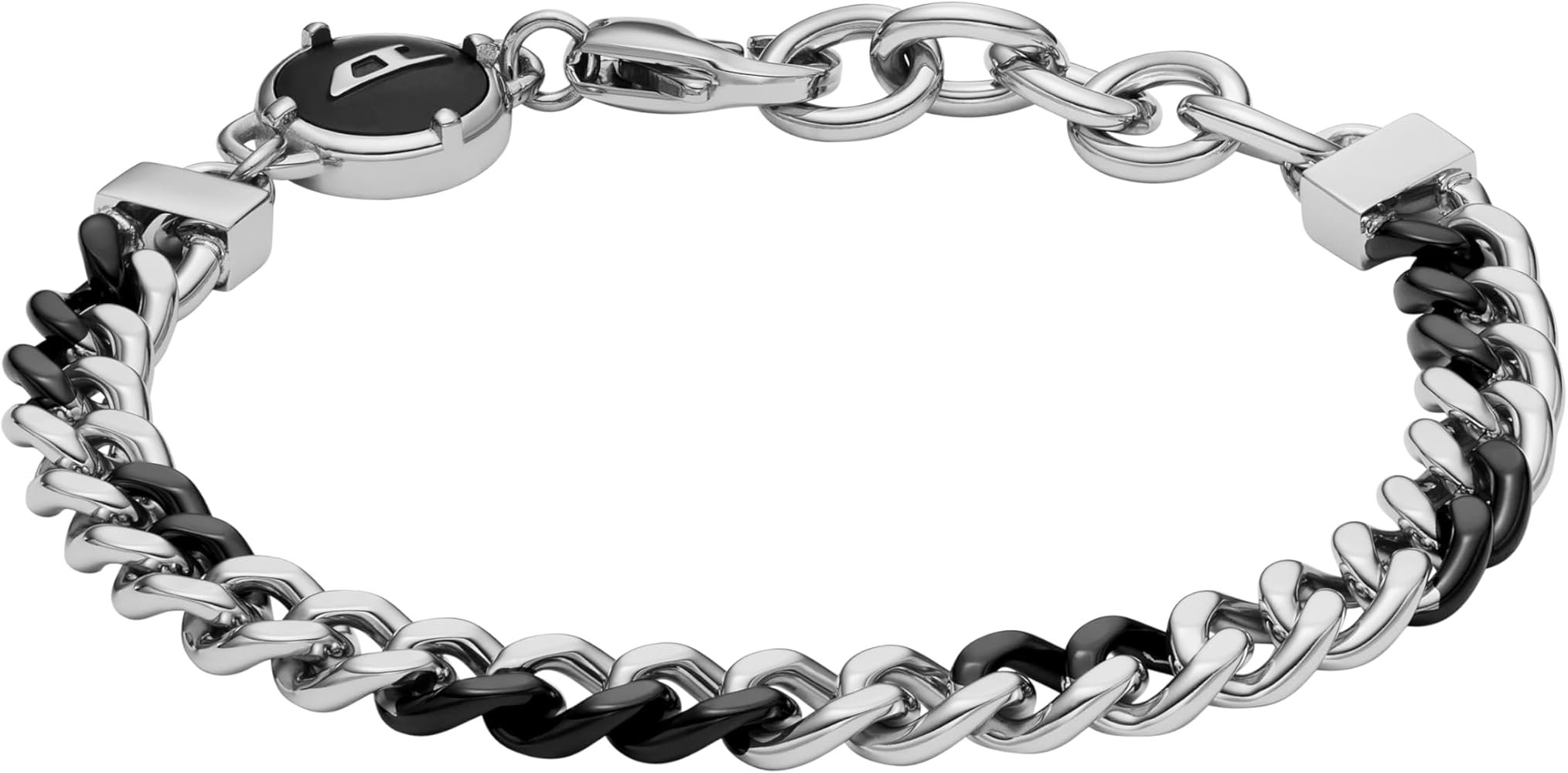 Amazon.co.jp: Diesel メンズ シルバーとブラック ツートーン