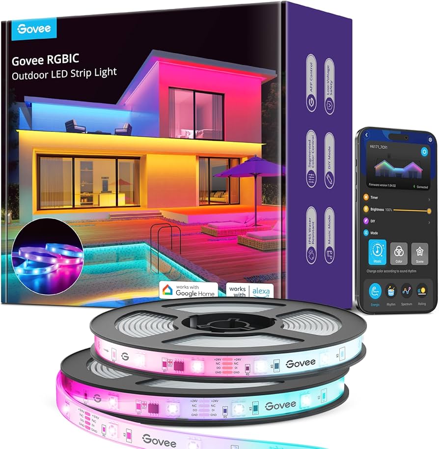 Amazon.com: Govee Outdoor LED Strip Lights, 65.6ft Smart Led Strip