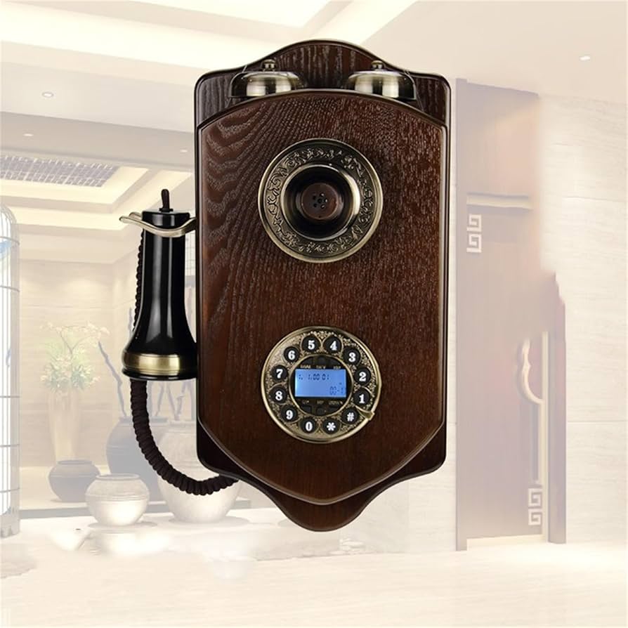 Amazon.co.jp: 壁掛けアンティーク電話、木製固定電話、ヴィンテージ
