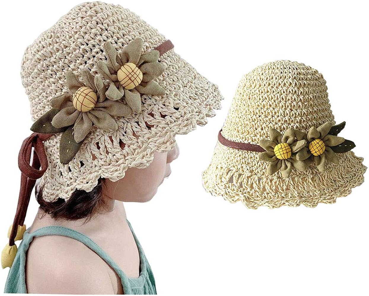 Amazon.co.jp: 麦わら帽子 帽子 キッズ ベビー UVカット 熱中症対策