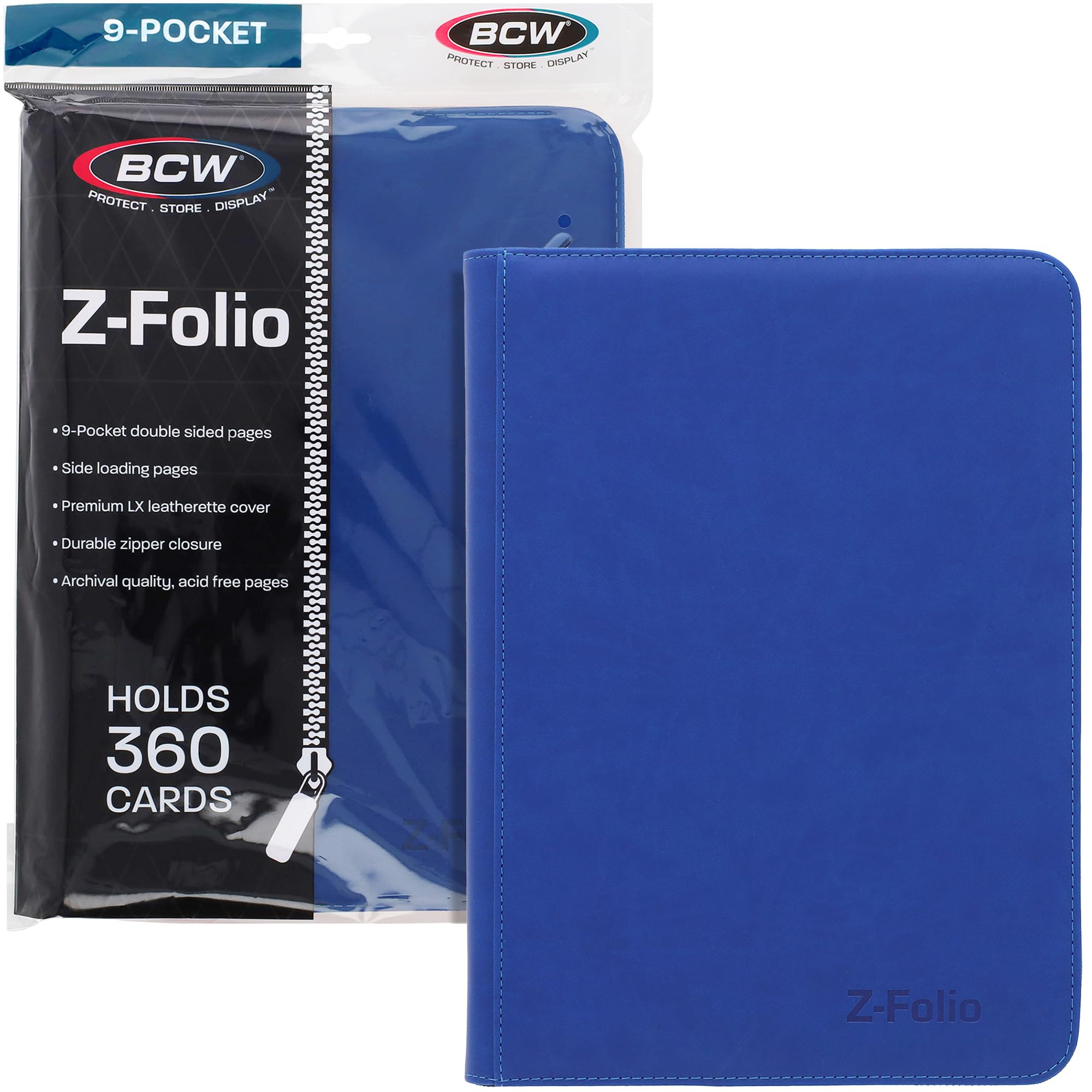 Amazon.com: BCW Z-Folio 9-Pocket LX Album - Blue | Secure Zipper