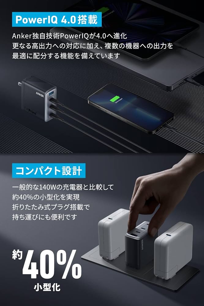 Amazon.co.jp: Anker 747 Charger (GaNPrime 150W) (USB PD 充電器 USB