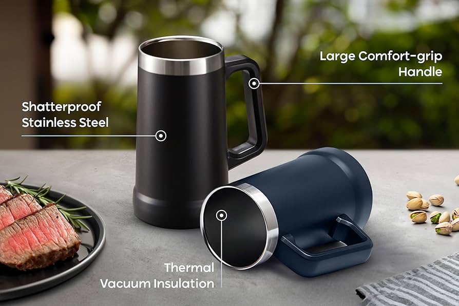 Amazon.com | KooK Beer Stein, Stainless Steel Coffee Mug, Tumbler