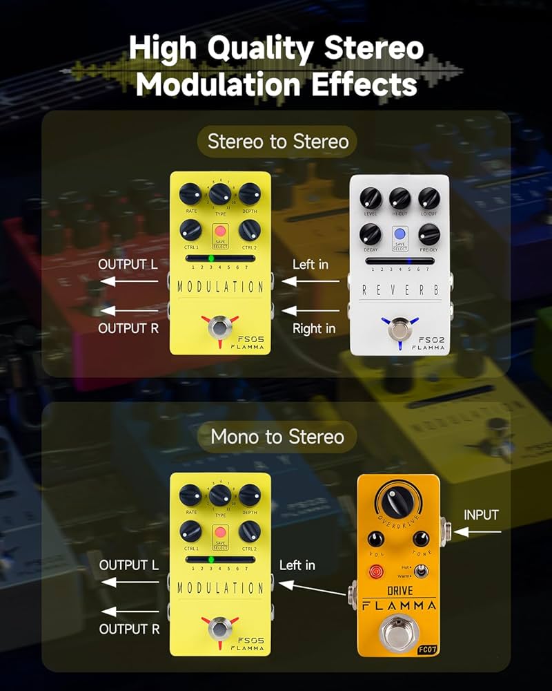 Amazon.com: FLAMMA FS05 Multi Modulation Pedal Electric Guitar