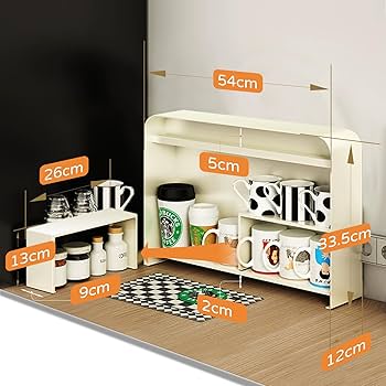 Amazon｜ママ倉 隠せる調味料ラック 幅54cm 奥行12cm 高さ33.5cm 台所