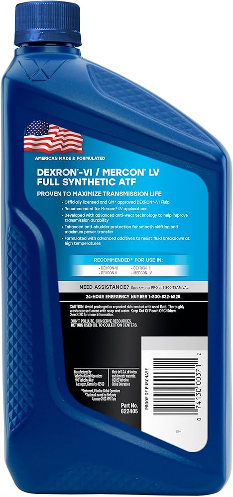 Amazon.co.jp: Valvoline DEXRON VI/MERCON LV ATF 完全合成