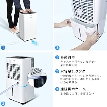 Amazon | 除湿機 衣類乾燥機 12L/日 大容量 15畳-30畳 強力除湿 満水