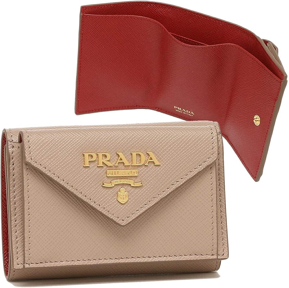 Amazon | プラダ 三つ折り財布 レディース ピンクベージュ 1MH021 ZLP