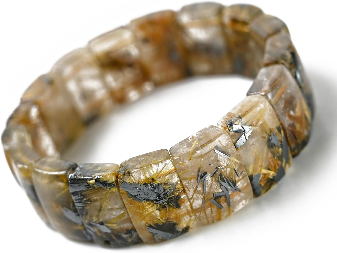 Amazon | 【英雅堂】ルチルクォーツ バングル ブレスレット 太陽ルチル
