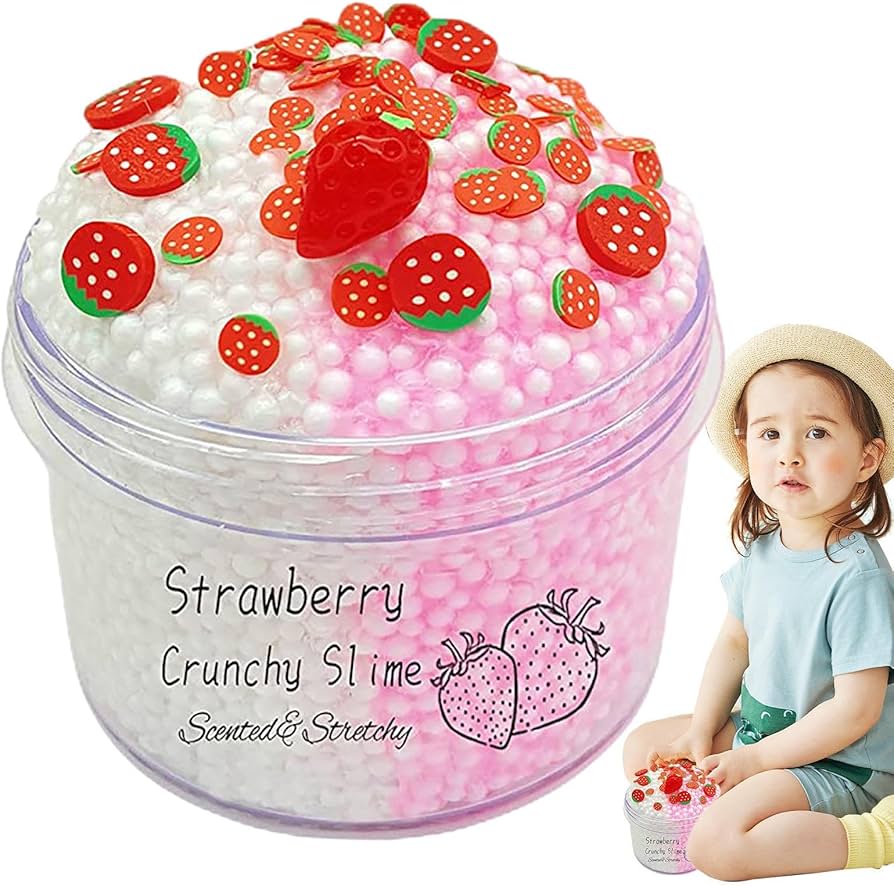 Amazon.co.jp: イチゴスライム,ベタつかないカラフルな泡ボール 伸縮性
