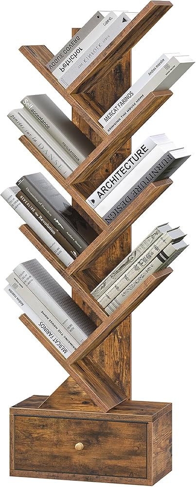 Amazon.co.jp: Yzosvki 8段 本棚 ツリー ブックシェルフ ブックツリー