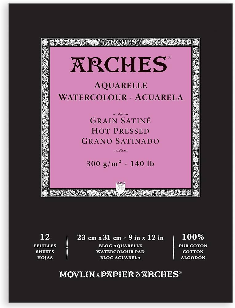 Amazon.co.jp: Archesアルシュ 水彩紙 パッド 300g 極細23X31cm 12枚