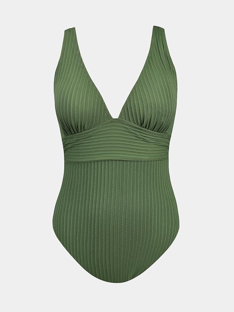 Amazon | [CUPSHE] カップシー レディース ワンピース 水着 グリーン V