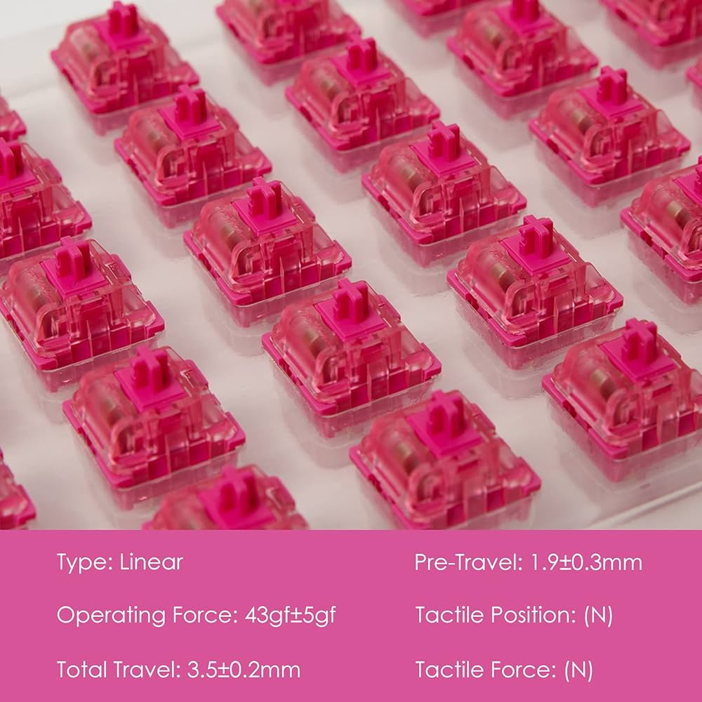 Amazon | Akko CS軸（45個、ローズレッド) 3ピン 43gf リニア軸 MX