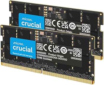 Crucial 64GB DDR5 RAM Kit (2x32GB), 4800MHz CL40 Laptop Memory