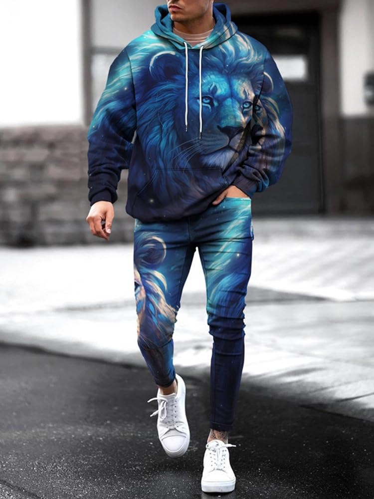 Amazon.com: URVIP Unisex 3D Printed Novelty Lion Hoodie Adult Two