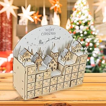 Amazon.co.jp: XZQYDS 木製LEDライト付きアドベントカレンダー