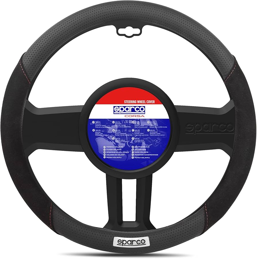Amazon | SPARCO-CORSA ステアリングカバー スエード M SPC1112BK