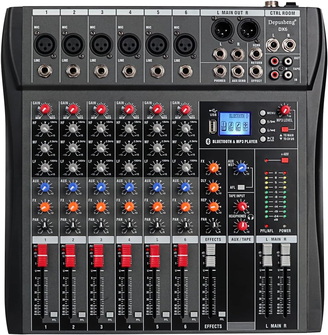 Depusheng DX6 プロフェッショナルミキサー サウンドボードコンソール