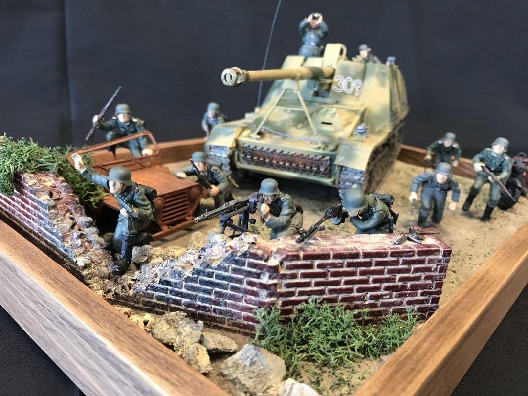 Amazon | ドラゴン135ドイツ軍戦車プラモデルジオラマ | プラモデル 通販