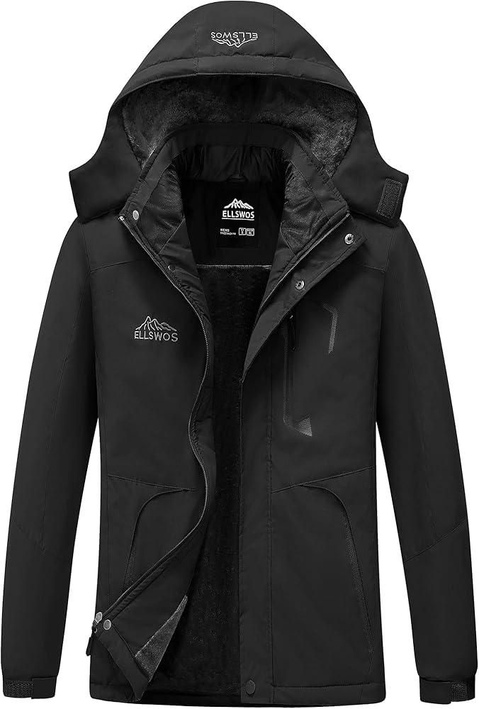 Amazon.com: ELLSWOS Men's Waterproof Ski Jacket Winter Snow Coat