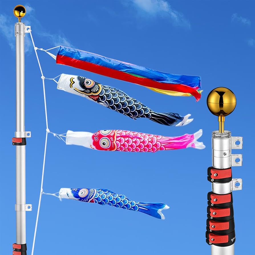 Amazon | Yescom アルミ 鯉のぼり ポール 伸縮式 9m (4m-5m鯉用