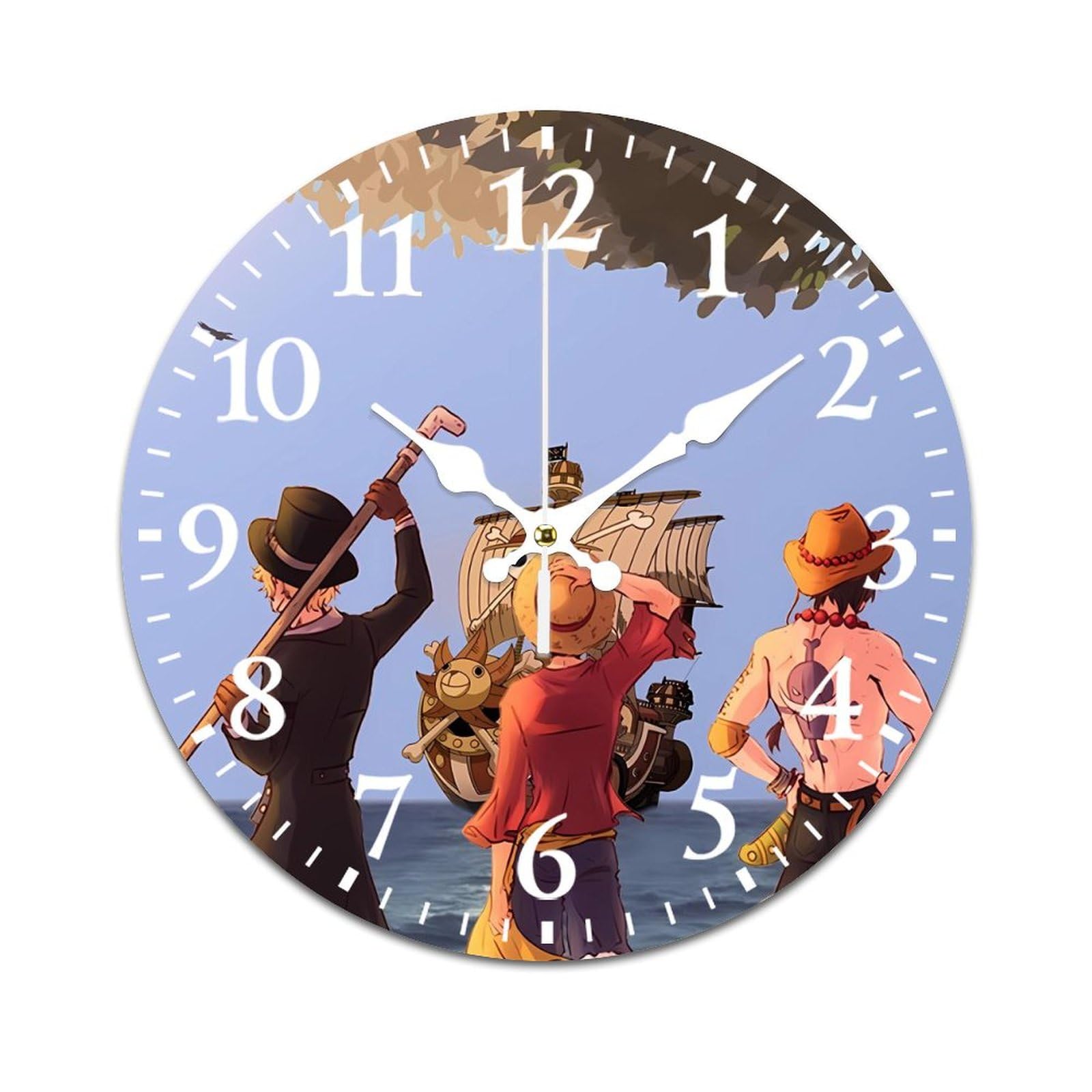 Amazon.co.jp: ワンピース 掛け時計 PVC壁掛け時計 静音 連続秒針