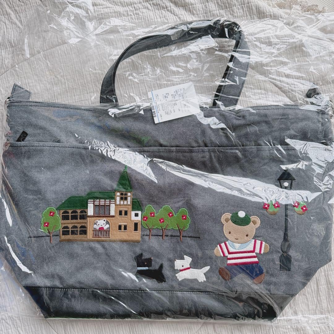 familiar ファミリア トートバッグ マザーズバッグ ネイビー 大容量