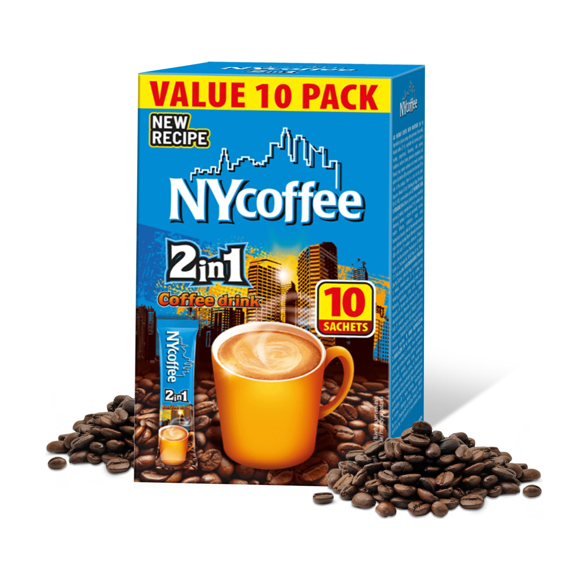 NY Coffee 2-in-1 Coffee Sachets, 10 Boxes White, New & Improved